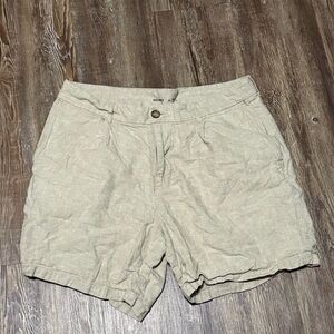 Old Navy Slim Linen Blend Shorts Men's 34 High Rise Relaxed Fit Tan Spring Wear